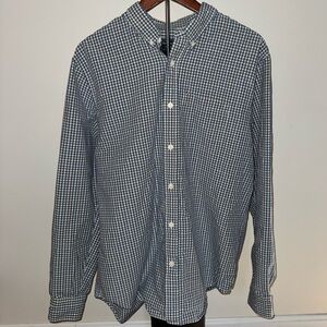 Abercrombie & Fitch Blue and White Casual Button Down Shirt